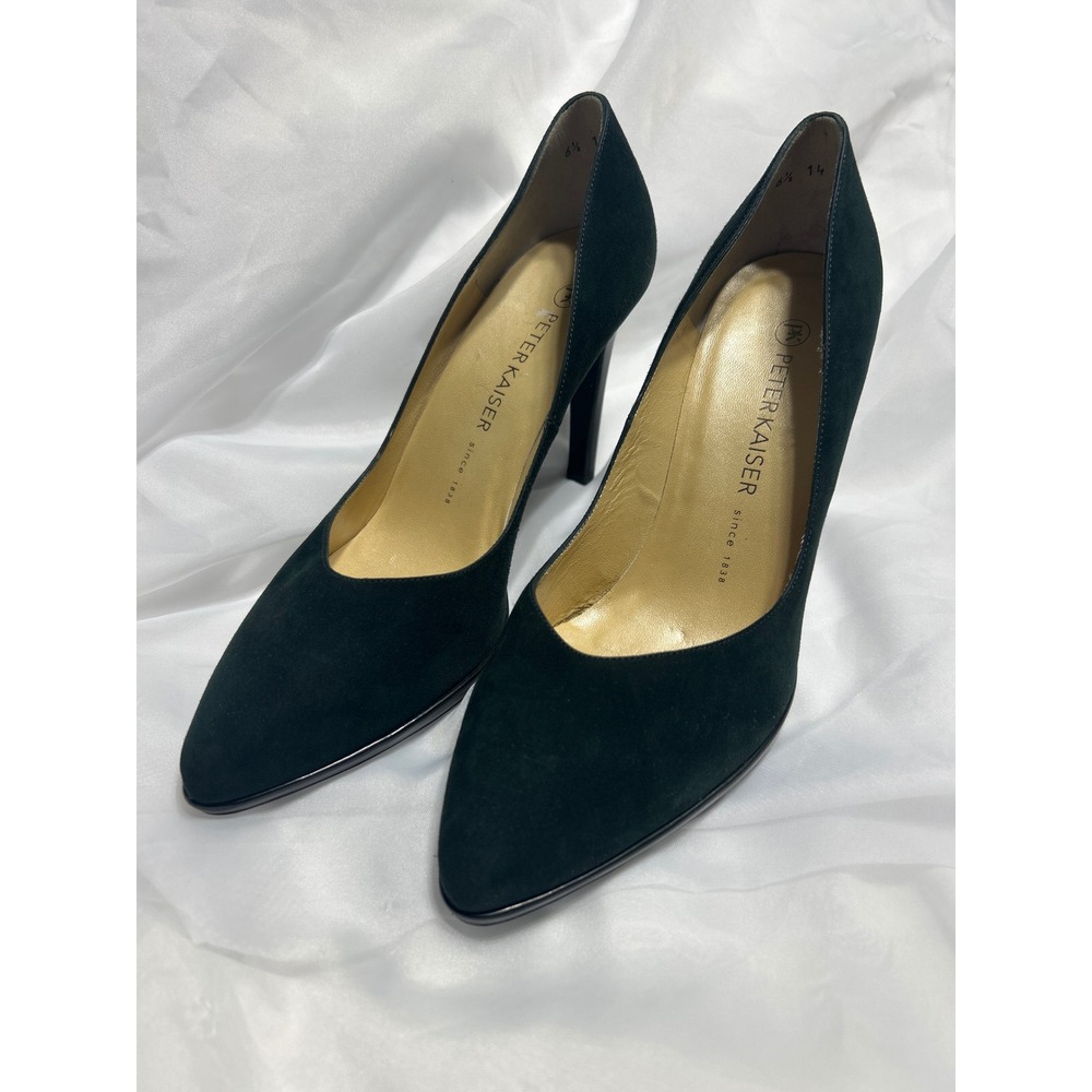 Peter Kaiser‎ Suede Pointed Toe Pumps Heels Dark Green Suede Career Size 9